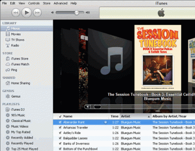 Imported Audio Files in iTunes